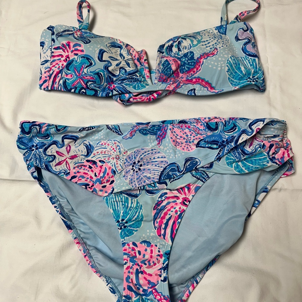 Lilly Pulitzer Blue and Pink Bikini 👙